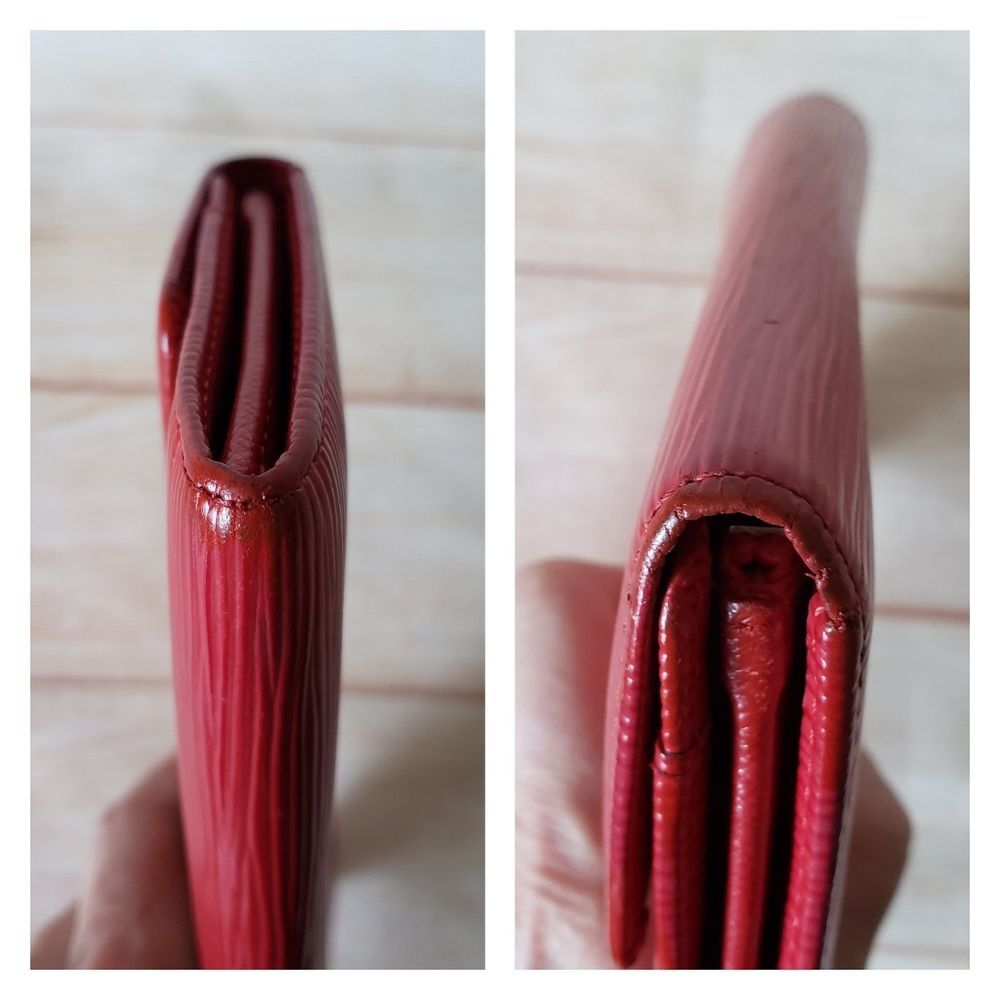Authentic Louis Vuitton Epi Sarah Long Wallet Red Rouge Portefeuille Leather - Picture 9 of 16